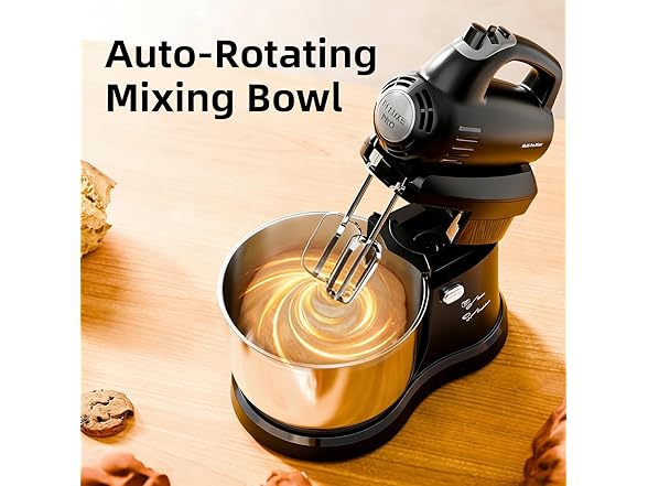 Stand Mixer Electric Kitchen Mixer, 3.2 QT Auto-Rotating Bowl & Beater Tilt-Head 2-IN-1 Standing Hand Mixer, 250 Watt 5-Speed with Turbo Boost Household Mixer with Beaters & Dough Hooks for Baking (Open Box)
