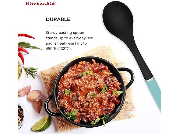 KitchenAid Classic Nylon Basting Spoon, Aqua