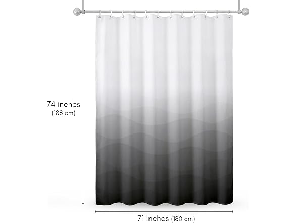 Americanflat 71x74 Wave Grey Ombre Shower Curtain