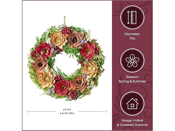 National Tree Company 17" Spring Wood Curl Wreath