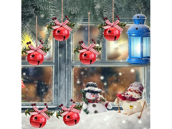 Wonsunss 18 PCS Christmas Jingle Bells Ornaments
