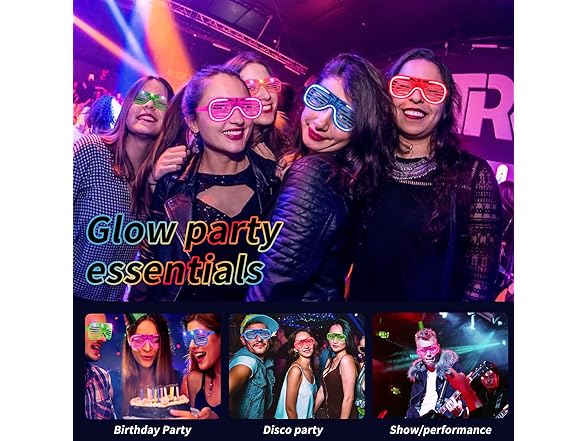 Wyuuyaa 80 Pack LED Light Up Glasses