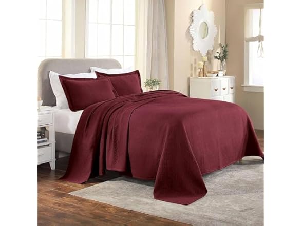 Superior Cotton Lightweight Bedspread Set, Basketweave Matelass