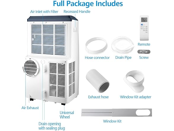 Rintuf 14000 BTU 700sqft Portable Air Conditioner