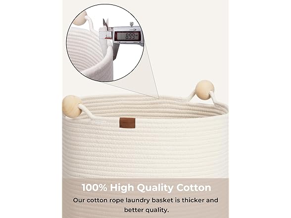 StorageWorks Cotton Rope Laundry Basket