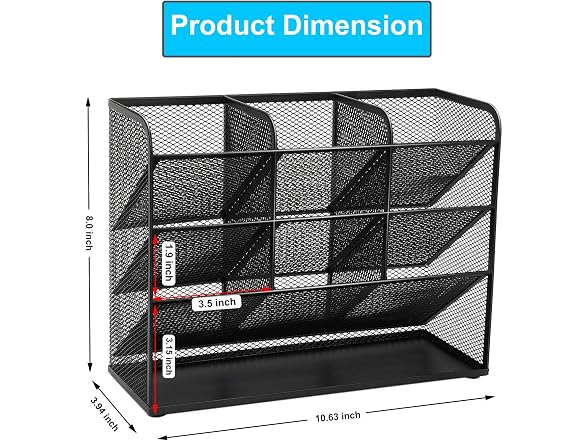 Wellerly Mesh Desk Pencil Organizer, Storage
