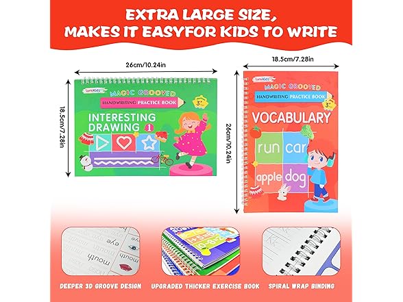 Grooved Writing Practice Books