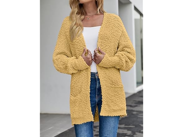 Merokeety Women (M) Winter Fuzzy Popcorn Knit Coat