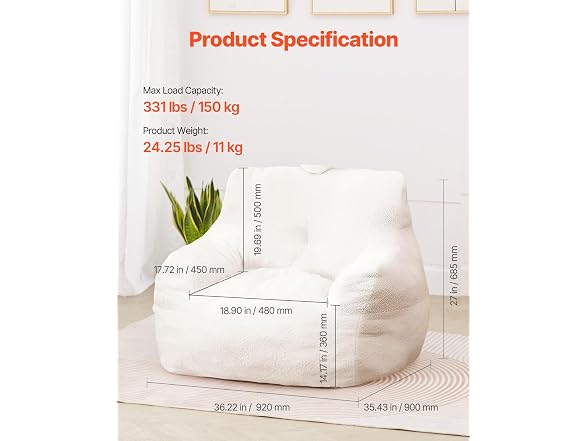 Bean Bag Chair, 3 feet Bean Bag Chair