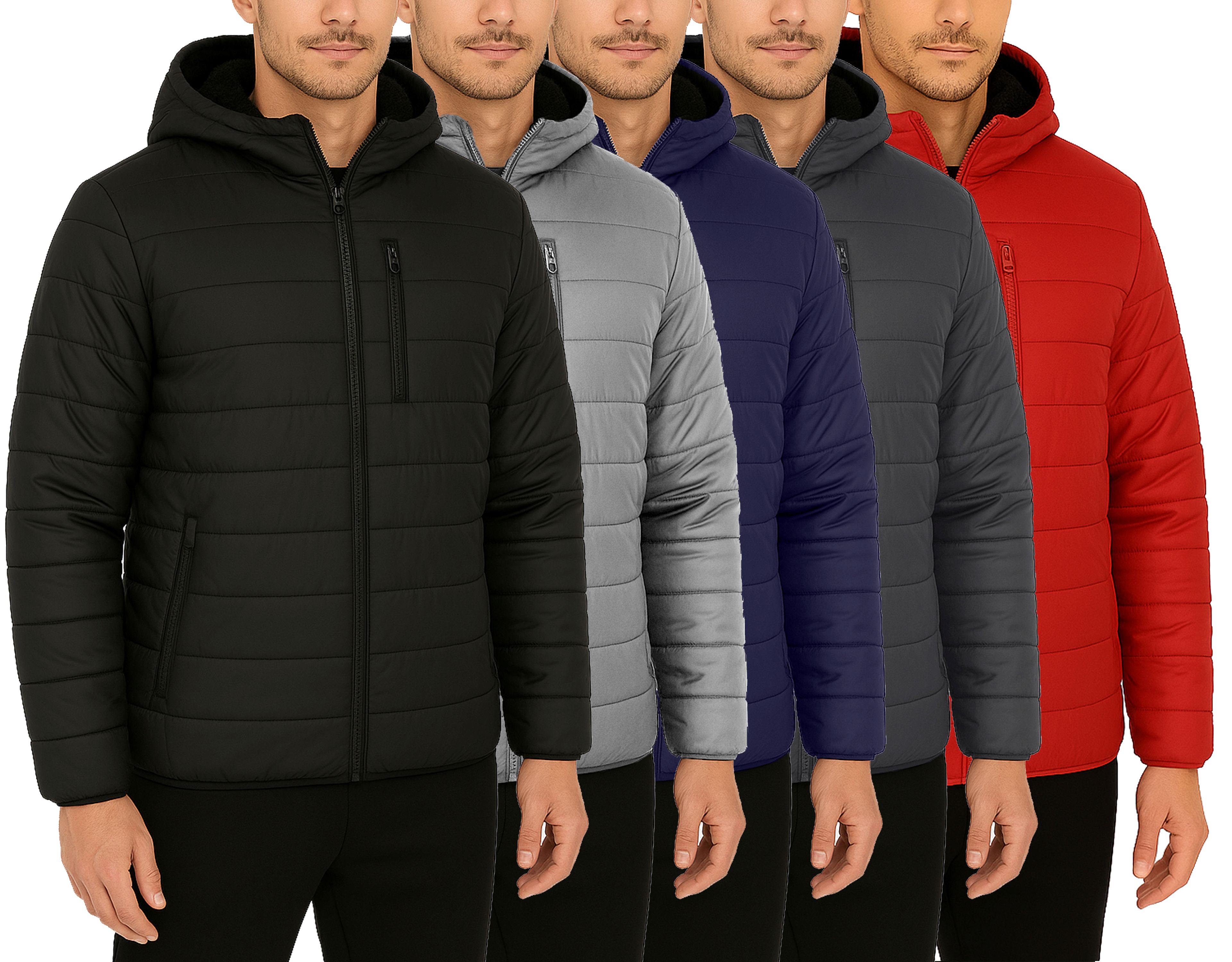 Mens Sherpa-Lined Hooded Puffer Jacket - Gallery 15