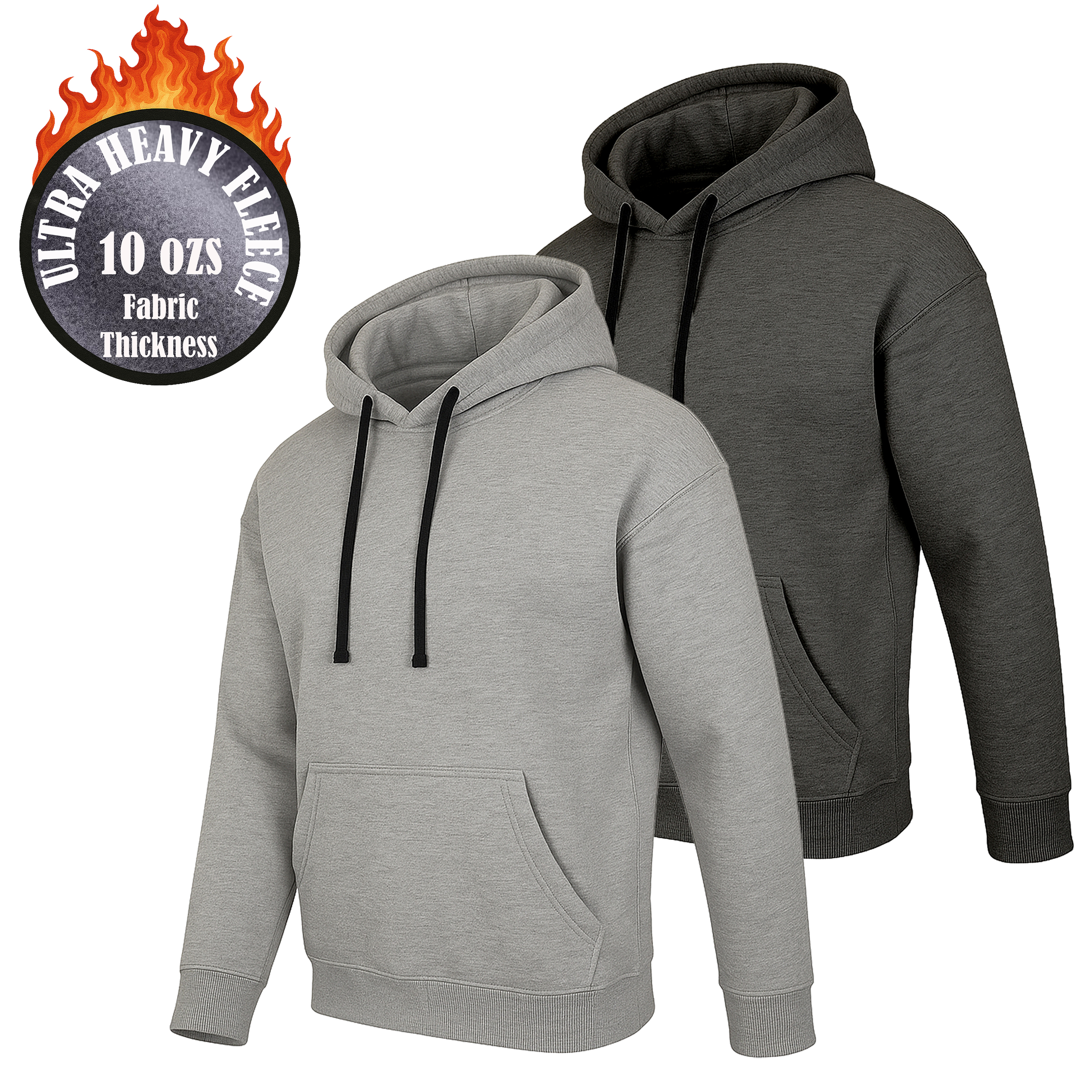 Mens Heavyweight Fleece-Lined Pullover Hoodie - Gallery 25