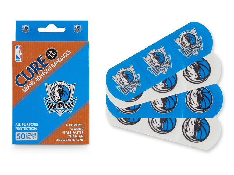 CURE IT  TRX-NBA-DALMA 10-Pack / 500ct 500ct NBA Team Adhesive Bandages  Dallas Mavericks