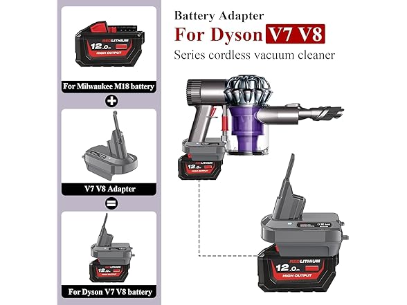LONG FIT Dewalt 20V M18 to Dyson V7/V8 Kit