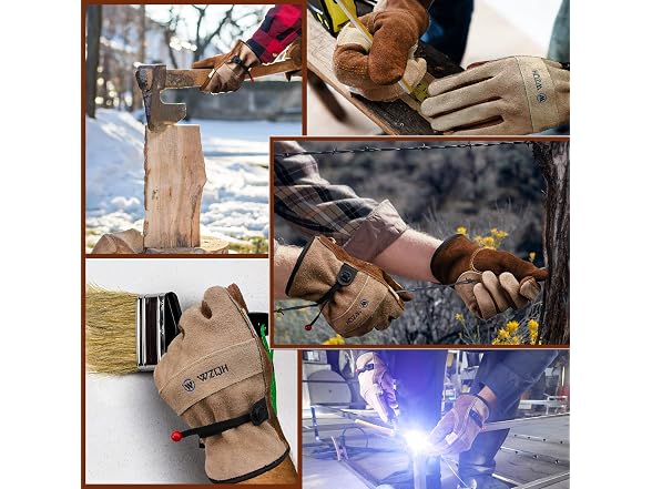 WZQH GAR-22 WZQH Leather Work Gloves, L