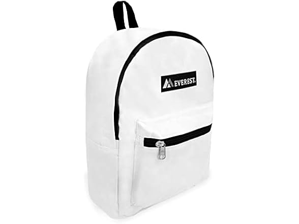 Everest Luggage Basic Backpack, White, Medium