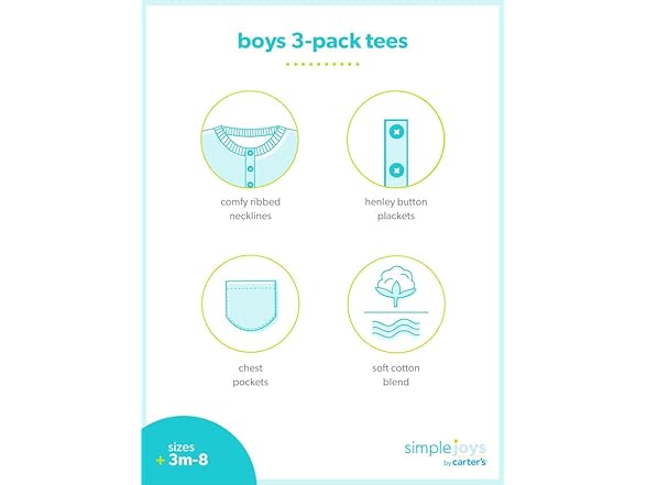 Simple Joys Boys Henley Tees