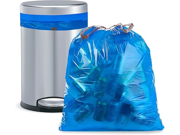 Ultrasac 10 Gallon 0.9 MIL Blue Drawstring Trash Bags
