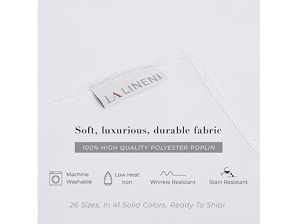 LA Linen Polyester Poplin Washable Rectangular Tablecloth