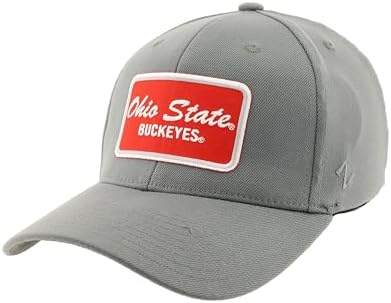 ZHATS Men's Standard NCAA Officially Licensed Fitted Hat ZH Patch Brick Gray, Grey, Large