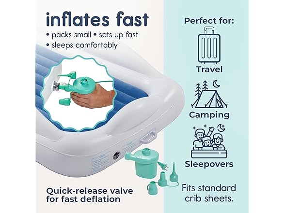 Hiccapop Inflatable Toddler Travel Bed