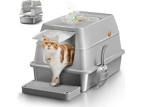 XL Stainless Steel Cat Litter Box