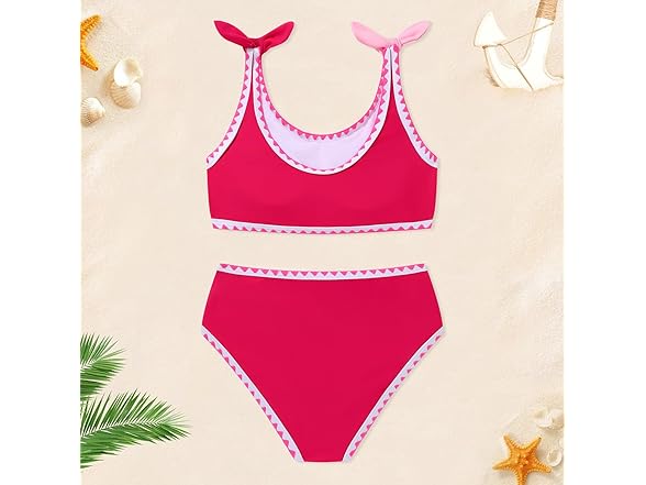 Mestown Girls Two Piece Swimsuits Color Block