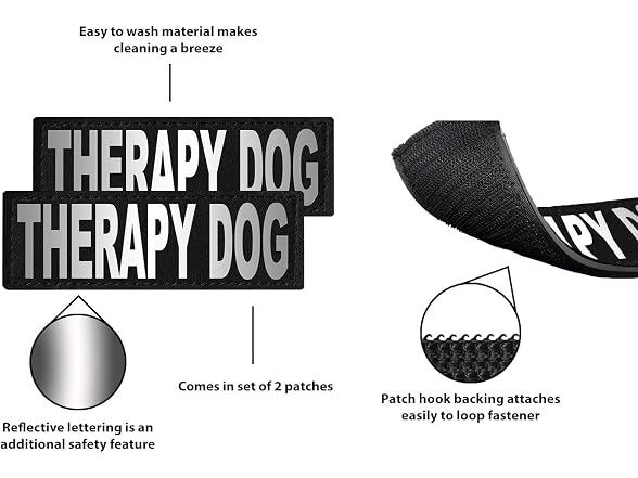 Dogline "Therapy Dog Removable Patches, Small/Medium