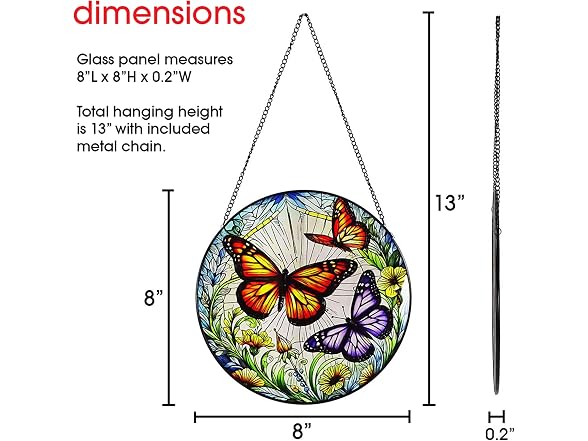 Alpine Corp Butterfly Suncatcher 8in
