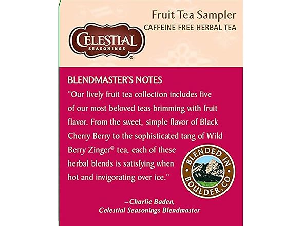 Celestial Seasonings Fruit Tea Sampler, 18 ct