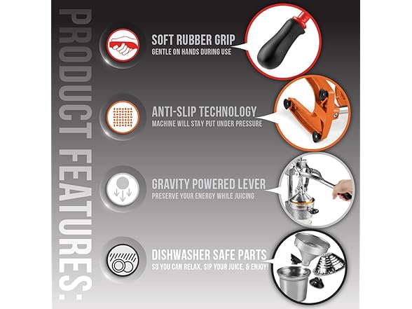 Eurolux HCJ-Red Eurolux Cast Iron Citrus Juicer