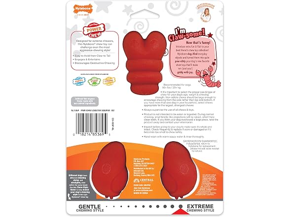 Nylabone Lobster Power Chew Toy for Dogs, Dog