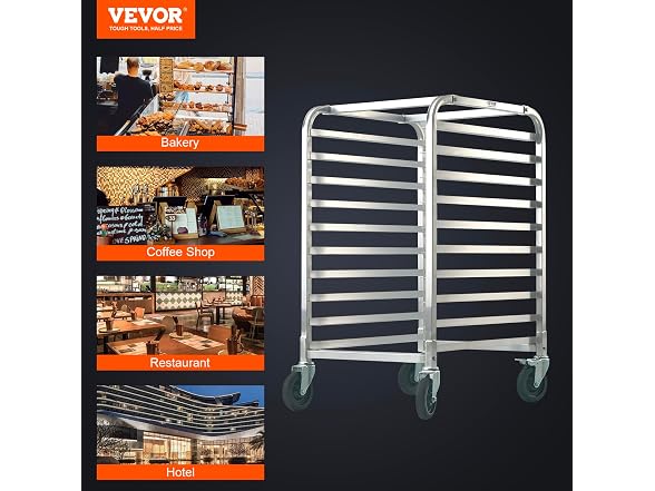 VEVOR Bun Pan Rack, 10-Tier Commercial