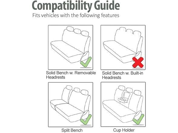 FH Group Full Cover Rear Bench Car Seat Cover