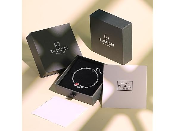 Silver Heart Birthstone Bracelets