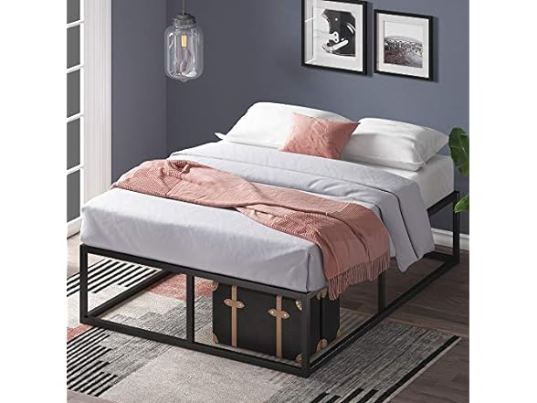 ZINUS Joseph Metal Platforma Bed Frame / Mattress Foundation / Wood Slat Support / No Box Spring Needed / Sturdy Steel Structure, Queen