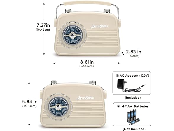 ByronStatics Retro Vintage AM/FM Radio