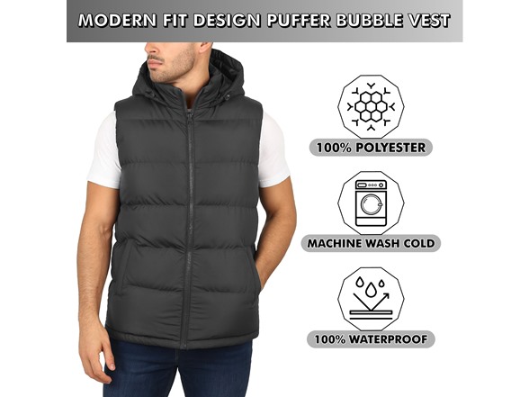 Mens Heavyweight Hooded Puffer Vest