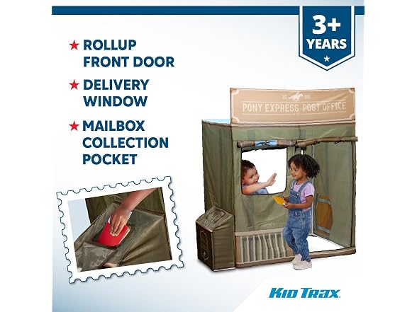 Kid Trax USPS Post Office Pony Express Pretend Play Kids Pop Up Tent