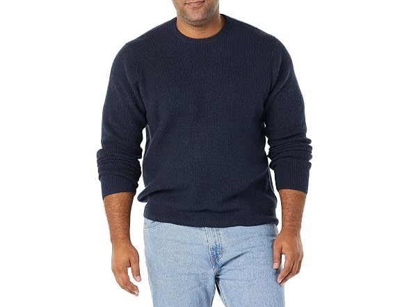 Amazon Essentials Waffle-Knit Sweater, Navy (XS)