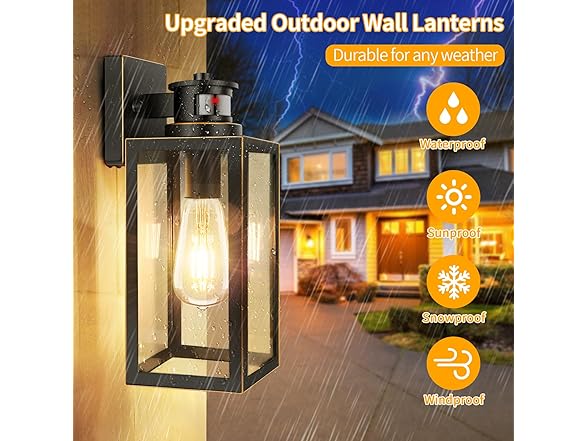 TOBUSA 2-Pack Motion Sensor Outdoor Wall Lights- Bronze
