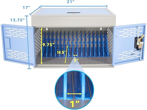 16-Unit Charging Cabinet for Laptops