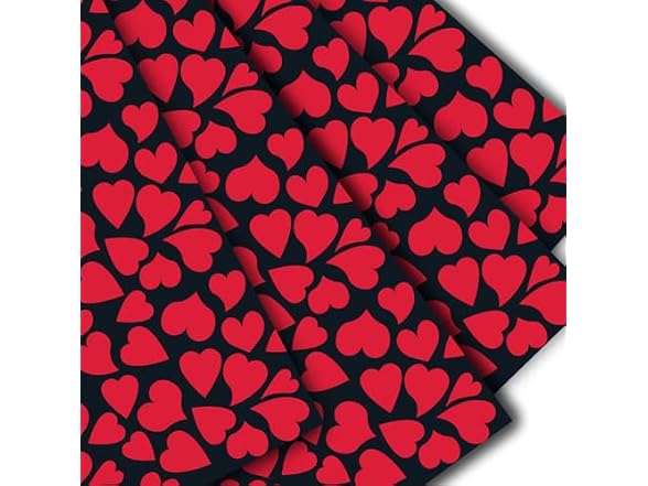 LUV Ribbons Red Dreamy Hearts Floral Wrap Waterproof