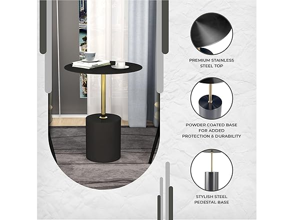 LeisureMod Malta Round Side Table