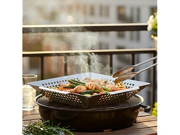 QUANSHANGJU Vegetable Grill Basket for Outdoor Grill