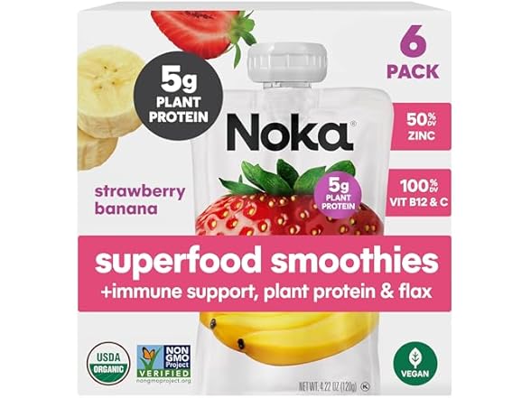 Noka Strawberry Banana Smoothie, 6pk