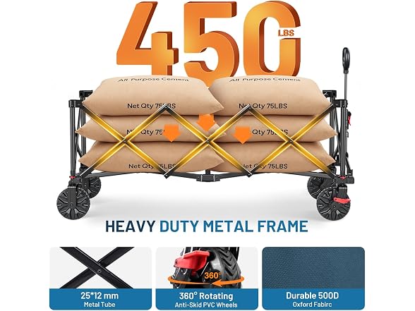 Timber Ridge Blue 51.2" Extended Collapsible Wagon