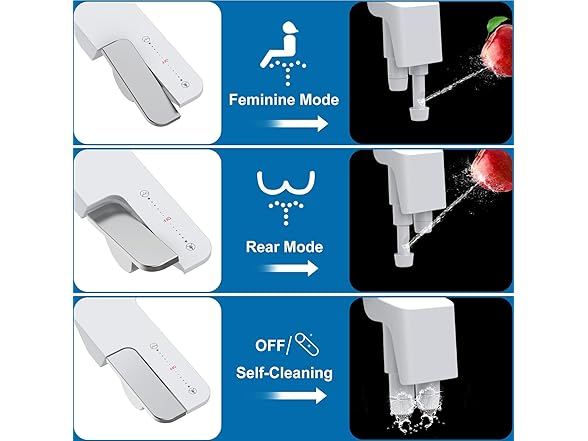 Bidet Attachment for Toilet Seat, Dual Nozzle Rear