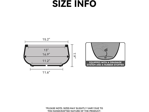 Kante 16.9" Concrete Bonsai Planters