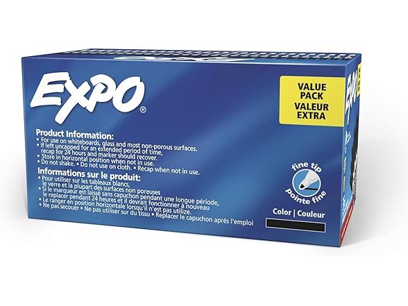 EXPO Dry Erase Markers, Low Odor Ink, Bl