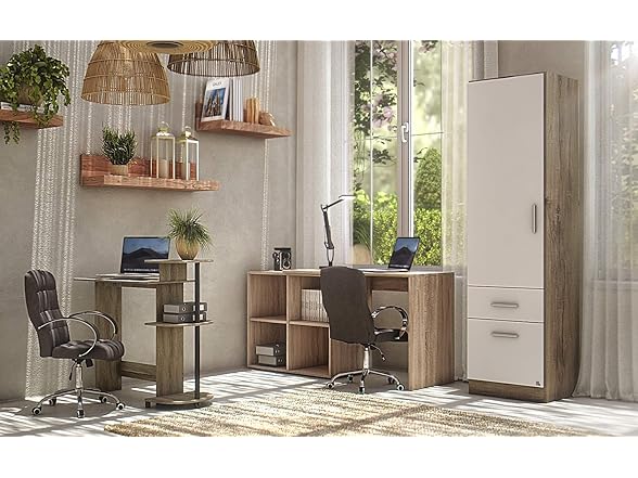 Furinno Compact Computer Desk with Shelves
